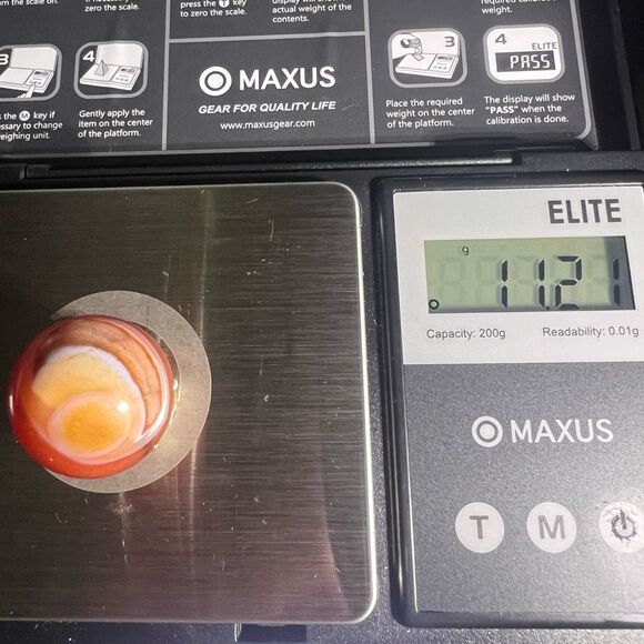 Carnelian‎ Agate Crystal Marble Sphere (#7) - Picture 10 of 10